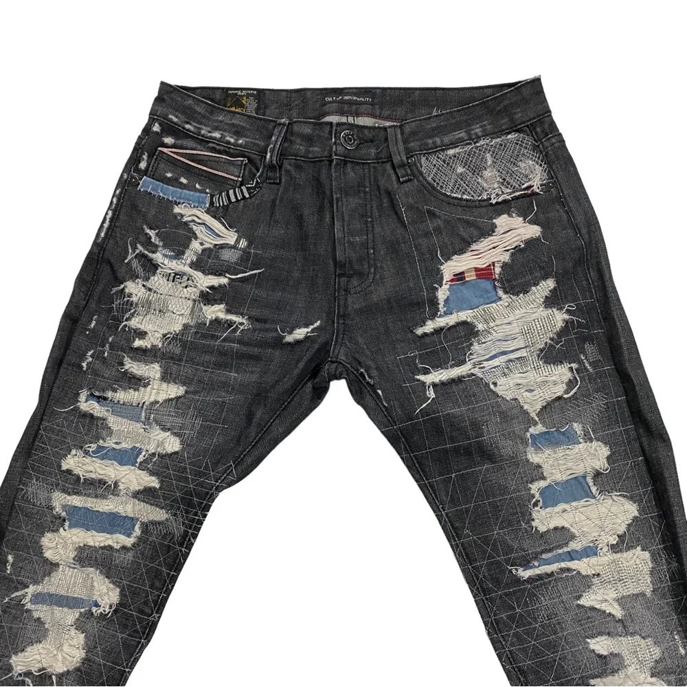 Cult of Individuality Rebel Straight Japanese Selvedge Men Black Wash Jean Sz 33 - Picture 1 of 15